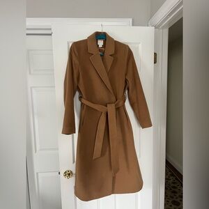 H&M Tan Coat with Blue Lining
